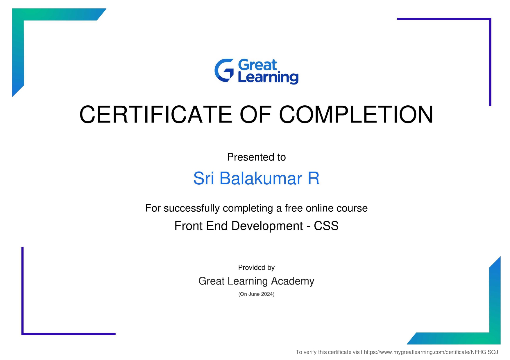 CSS Certificate