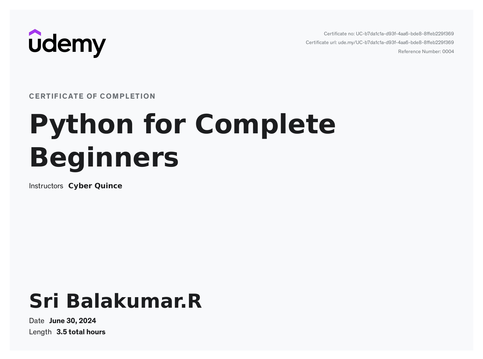 Python Certificate